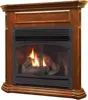 Dual Fuel Ventless Gas Fireplace with Mantel - 32000 BTU Remote Control Apple Spice Finish - Model# DFS-400R-4AS 1