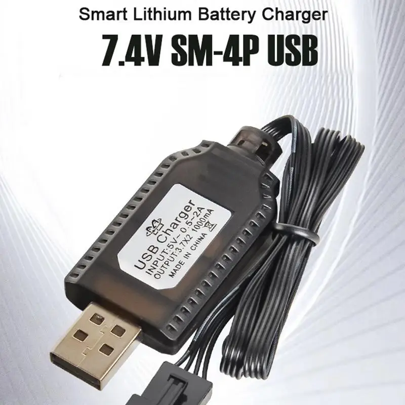 Chargeur Batterie Lithium USB 7.4V SM-2P/3P/4P pour Drone Jouet