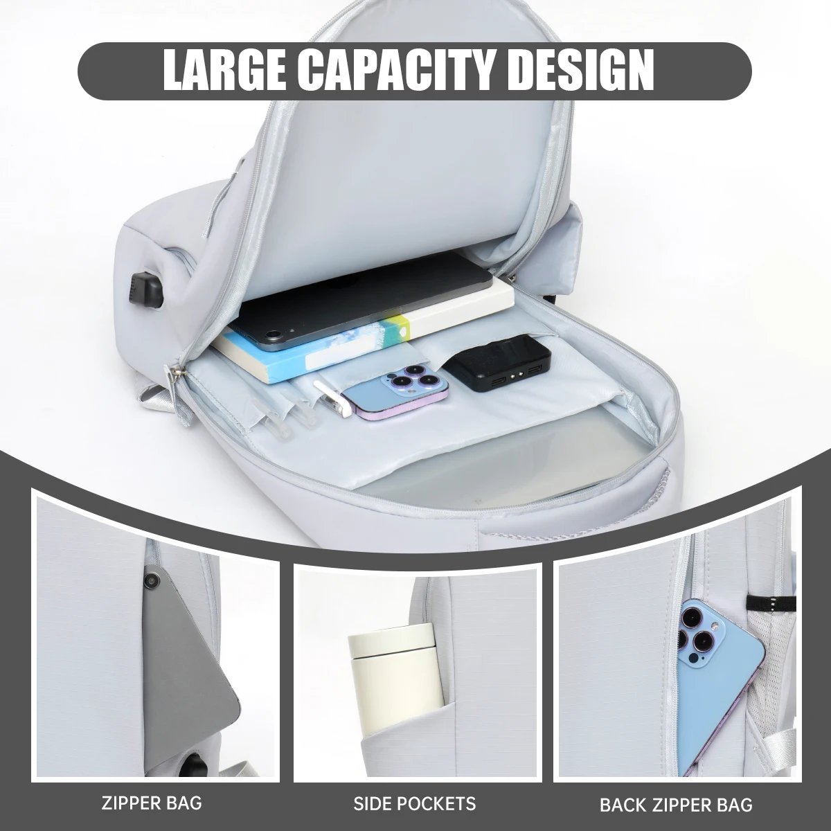 School Bag Female College Student Backpack Lightweight Computer Bag 2025 New Travel Bag Large Capacity Commuter Backpack Simple Business Shopping and Cycling