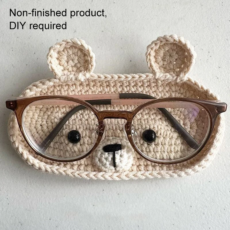 Handmade Crochet Animal Theme Glasses Holder Eyeglass Protective Storage Tray For Home Desk Spectacle Organizers