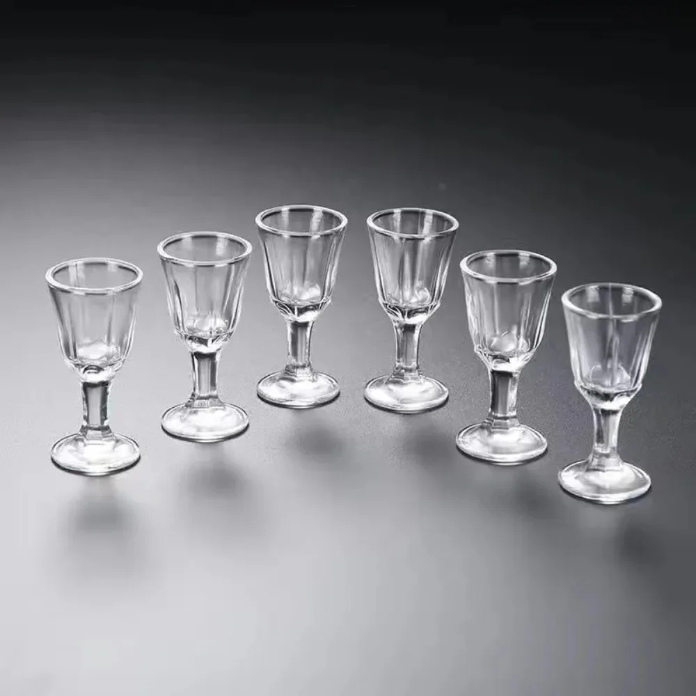 Wine Cup Small Capacity Tall Glass Baijiu Goblet Spirits Transparent Qinglian Drinkware