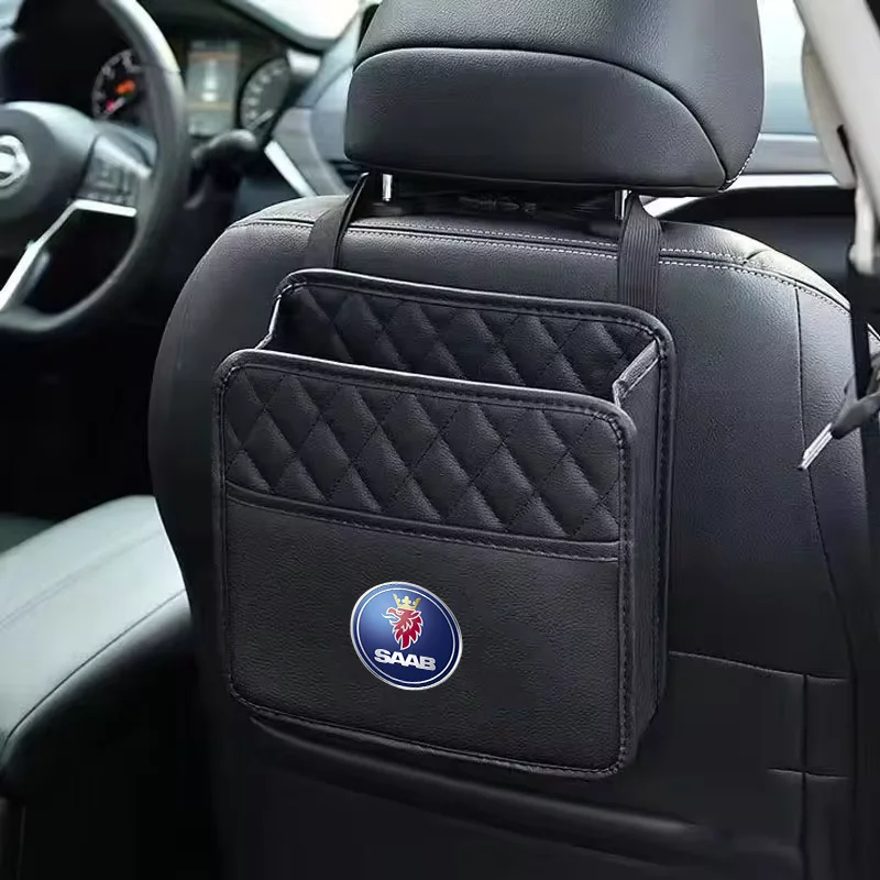 Car Backseat Organizer Multifunction PU Leather Interior Storage Bag for SAAB SCANIA 9000 900 428 03-10 9-3 9-5 93 95
