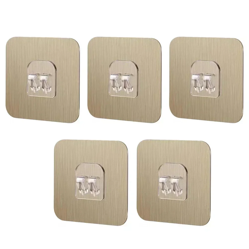 5Pcs Self Adhesive Wall Hooks Invisible Traceless Snap Hook Organizer Wall Storage Holder Bathroom Kitchen Bedroom Hook Kit self adhesive hooks self adhesive wall hooks