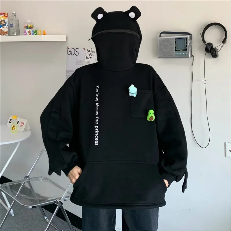 

Новинка 2021, корейские модные худи с графическим рисунком, женские зимние топы, Повседневная Милая Толстовка Bigh для девочек, Женская толстовка с капюшоном из аниме, женская одежда, АПК