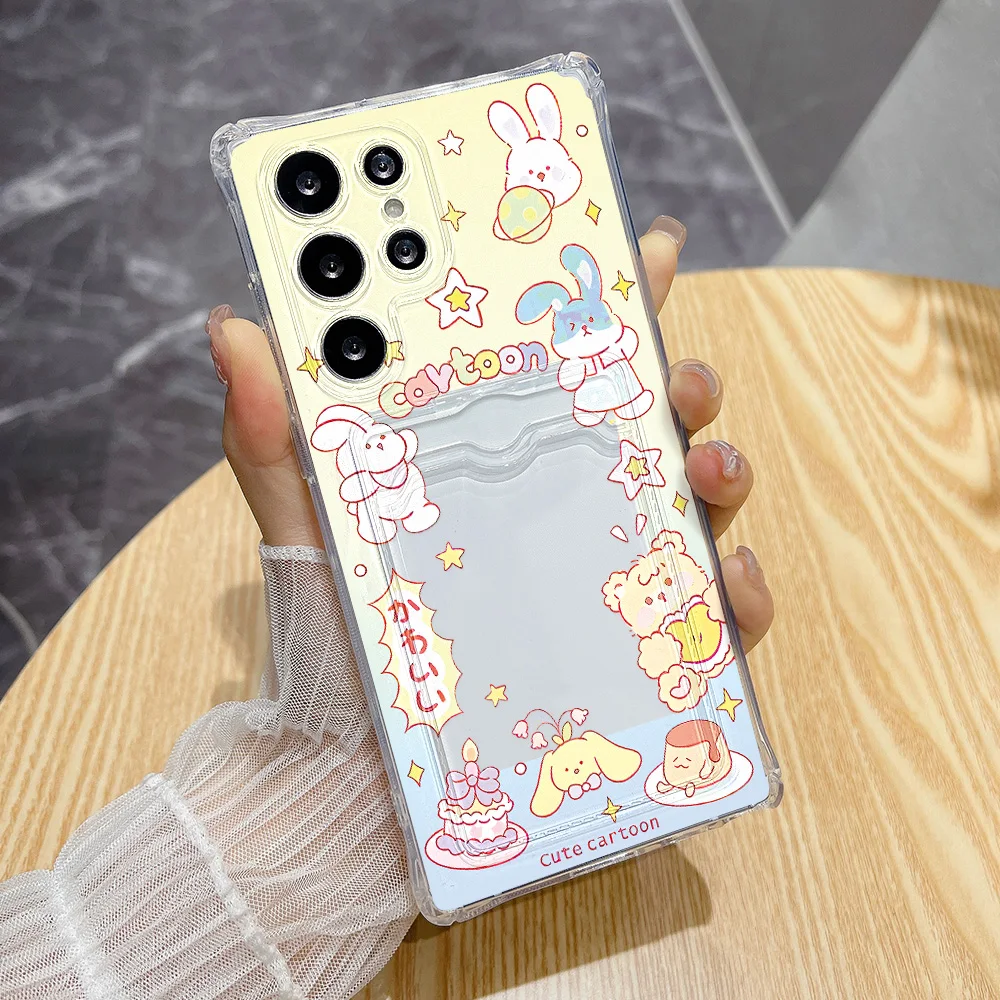 Love Heart Silicone Card Holder Phone Case with Card Slot