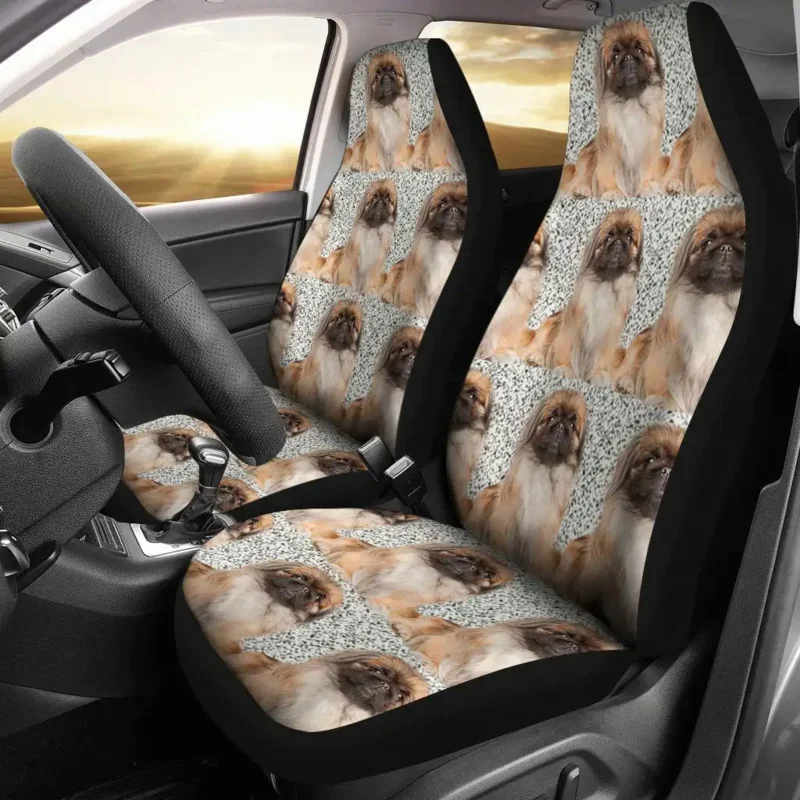 

Pekingese Dog Patterns Print Covers Set 2 Pc, Car Accessories Cover