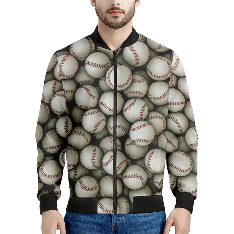 thumbnail image 1 of Chaquetas de béisbol con estampado gráfico de moda para hombre, chaqueta bomber con estampado 3D de manga larga, tendencia de primavera y otoño, abrigo deportivo informal para niños, 1 of 4