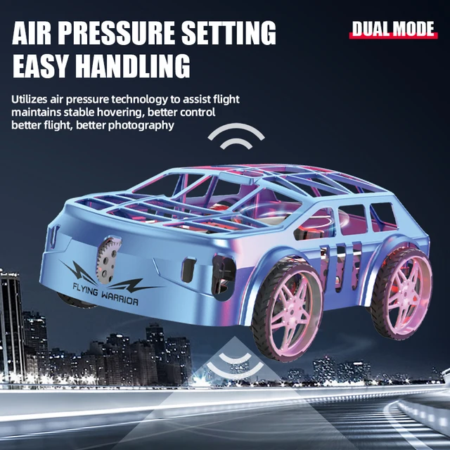 RC Flying Car Dual Mode 2 in 1 Driving Air Land Drone Flight Cool Light Stunt Car 2.4G Remote Control Helicopter Multi-function 3