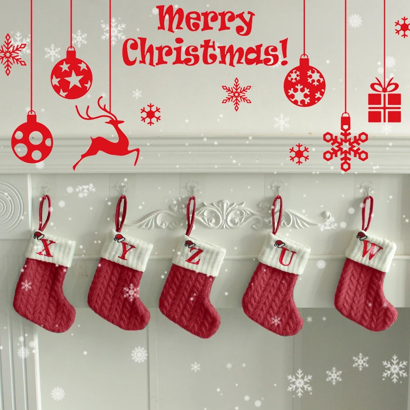 Christmas Decoration Decorative Letters Christmas Boots Stocking Gift Bag Tree Hanging Pendant New Year Deco christmas gift bags gift bags christmas stockings
