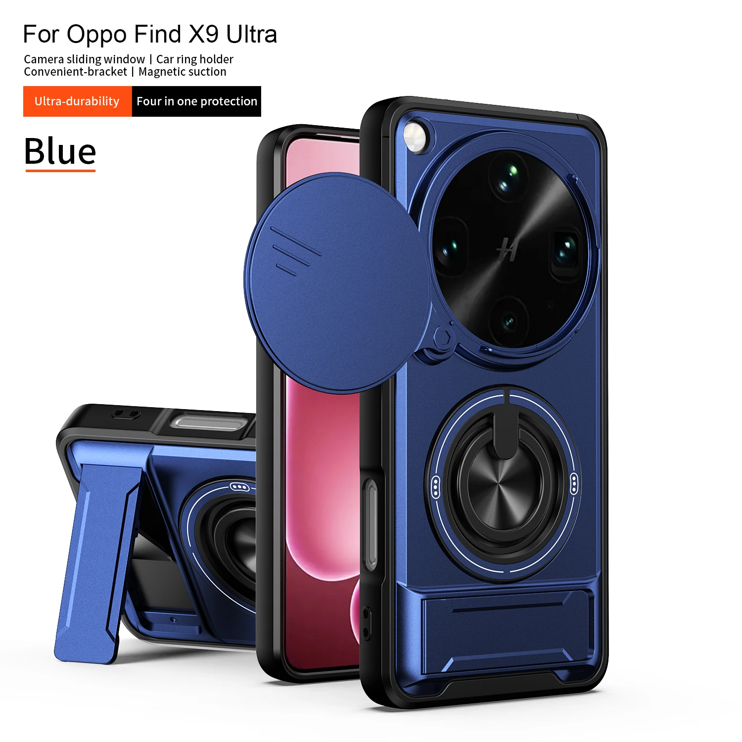 Enhanced Magnetic Fold Holder Military Armor Case with Camera Protection