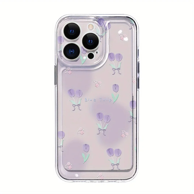 Fantasy Purple Tulip Flower Transparent Phone Case - Soft Cover