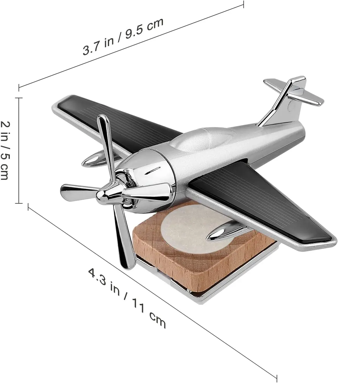 Car Air Freshener Car Essential Oil Diffuser Solar Airplane Car Diffuser Wooden Base Fragrance Aromatherapy Ornaments (Without Perfume)