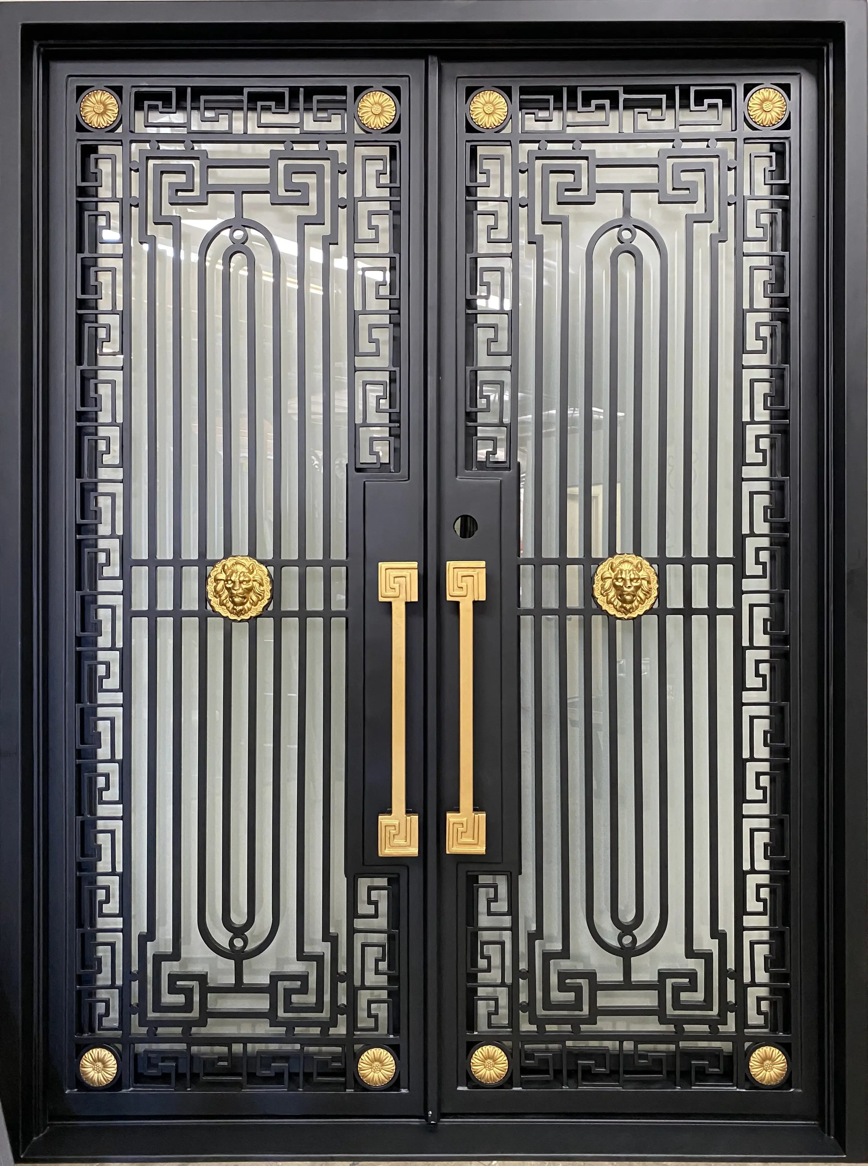 Factory Wholesale Iron Doors Double Entrance Iron Front Entry Door Security Door 2
