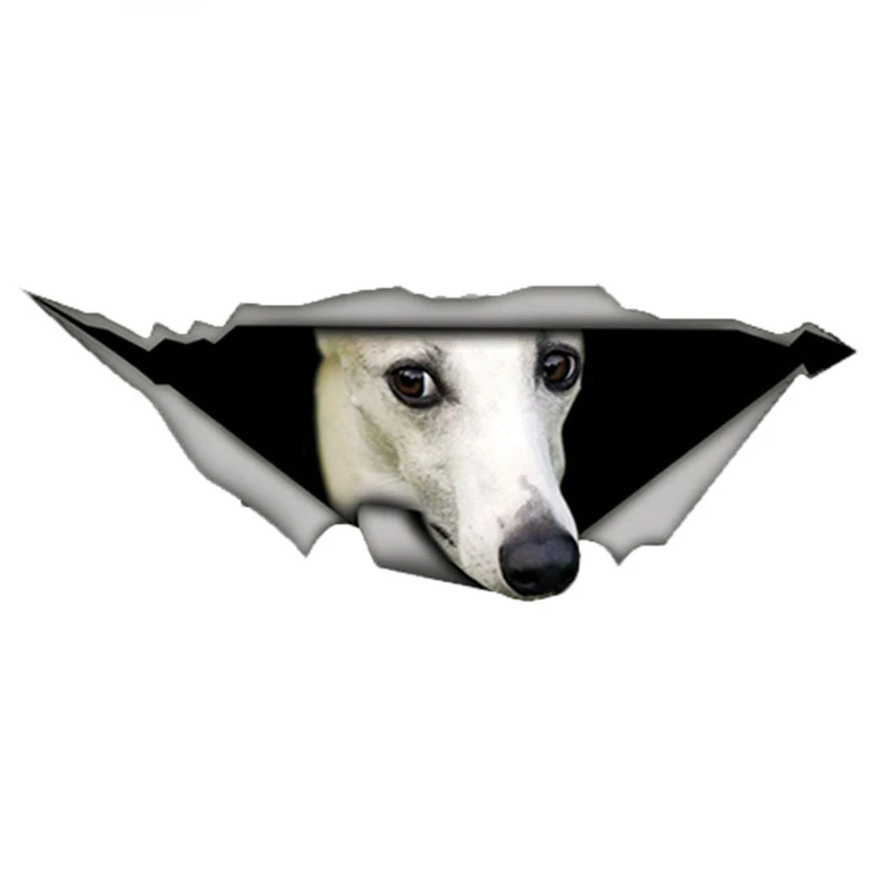 

Jpct3d white dog tear metal decal for cars, bicycles, helmet waterproof cover scratch polyethylene sticker 13cm x 4.9cm