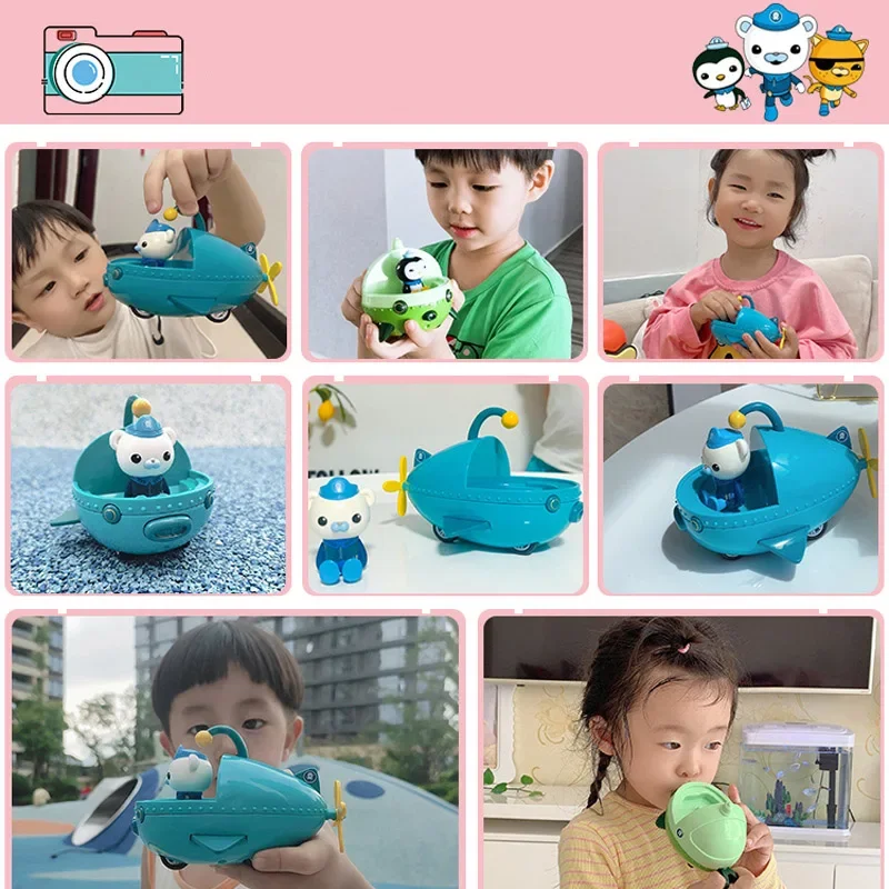 원래 Octonauts 당겨 자동차 어린이 항공기 미니 합금 자동차 Barnacles Kwazii Peso 마찰 자동차 액션 피규어 어린이 장난감 선물