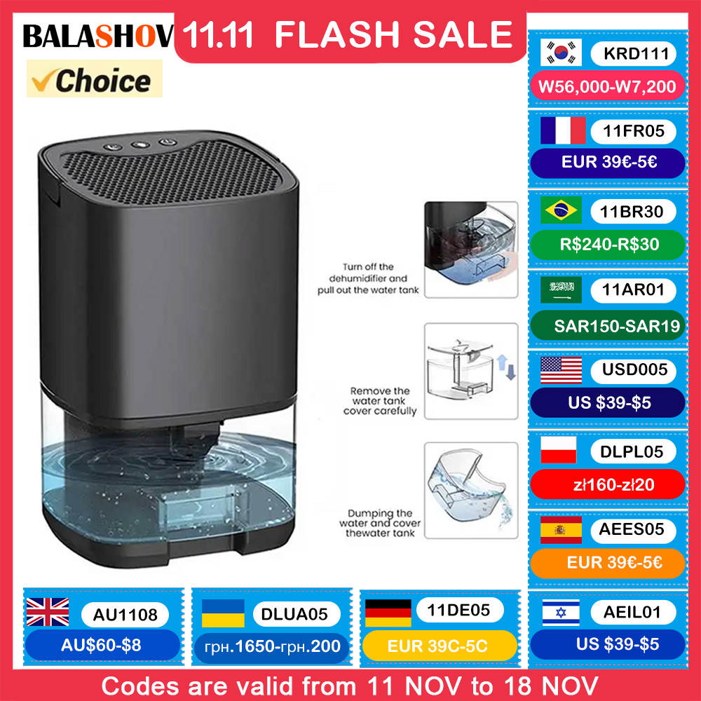 Air Dehumidifier Portable Mute Moisture Absorbers Machine Air Dryer For Home Bedroom Office Kitchen Deodorizer Dryer EU/US plug