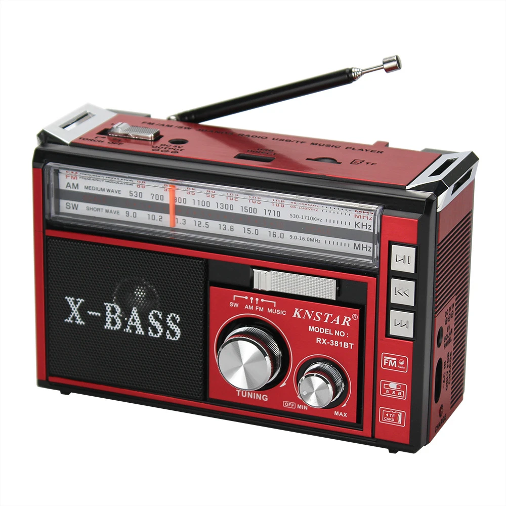 Rx 381bt Triple band Radio Vintage Portable Plug in Card Bluetooth