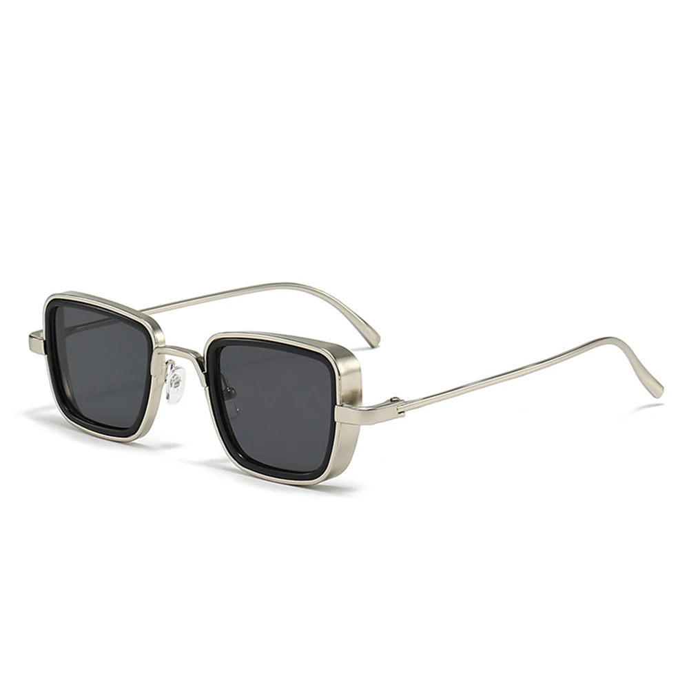 Men Driving Sunglasses Vintage Metal Steampunk Square Sunglasses Men Women Stylish Shades Anti Uv400