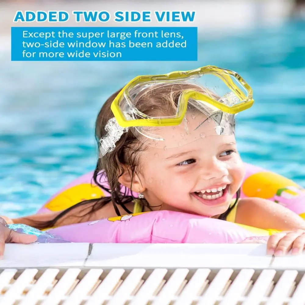 PC Glass Kids Swim Goggles PVC Strap with Nose Cover Child Diving Mask Vibrant Colors Anti Fog Snorkel Swimming Goggles Boys swimming goggles