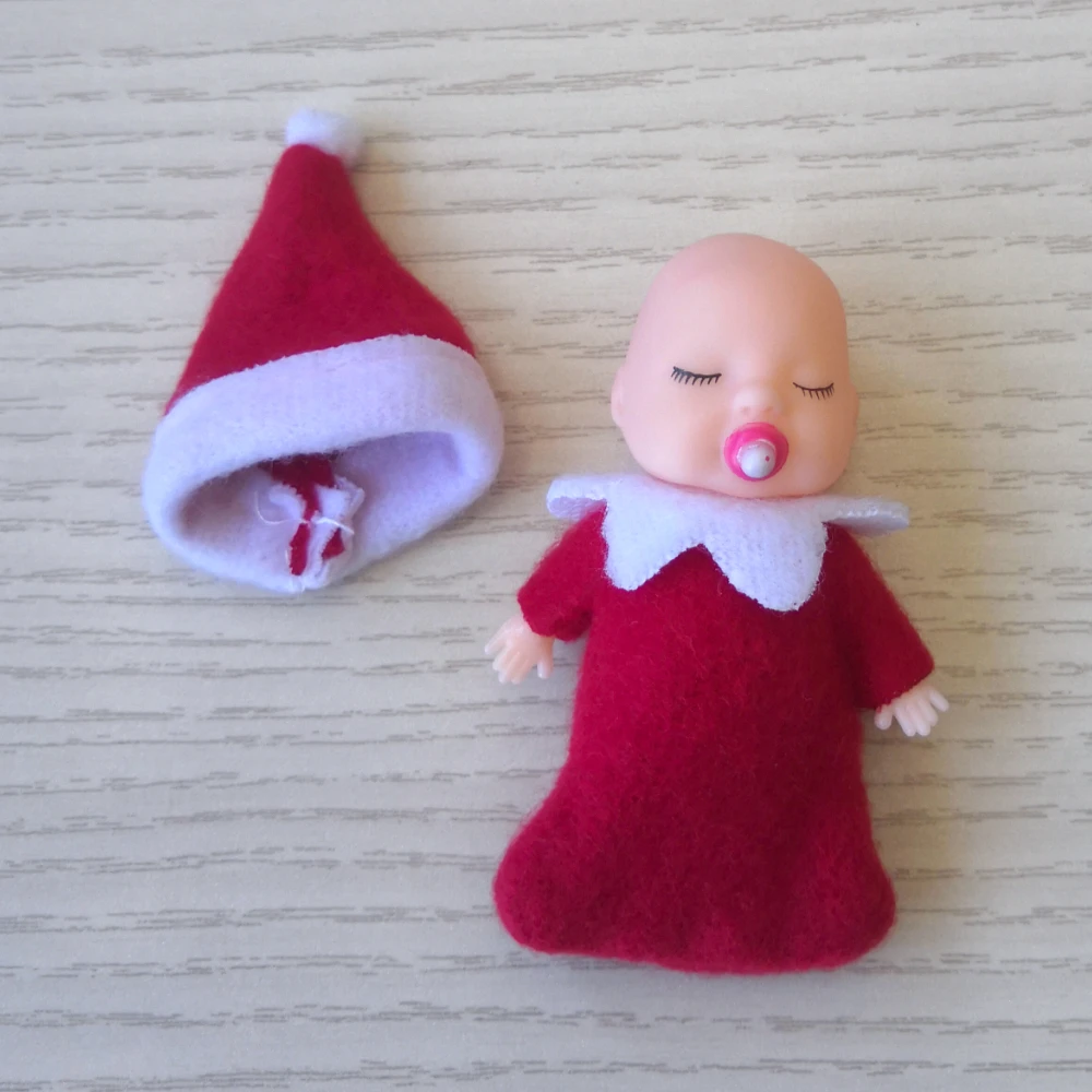 7cm Christmas Elf Babies with Dummy Movable Arms Legs Doll House Accessories Baby Elves Dolls 5