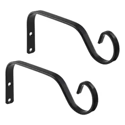 Set of 2 Elegant Metal Plant Hangers for Indoor and Outdoor Use (Black)