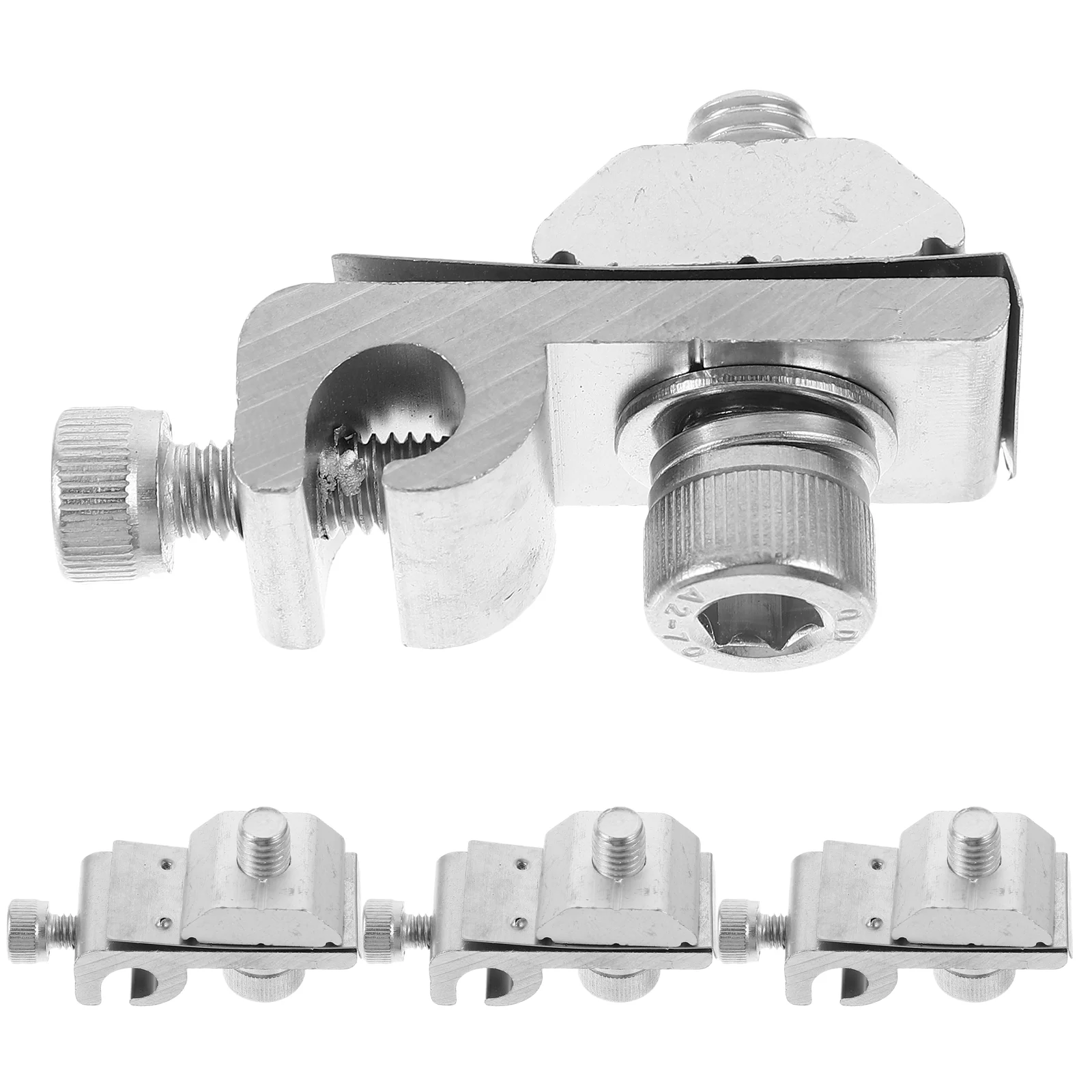 

4 Pcs Ground Lug Cable Clamp Grounding Clip Solar Panels Wire Stainless Steel Clips