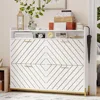 Shoe Cabinet for Entryway,Slim Hidden Shoe Cabinet Storage with 4 Flip Drawer,Large Shoe Rack Organizer Cabinet with Open Storag 1