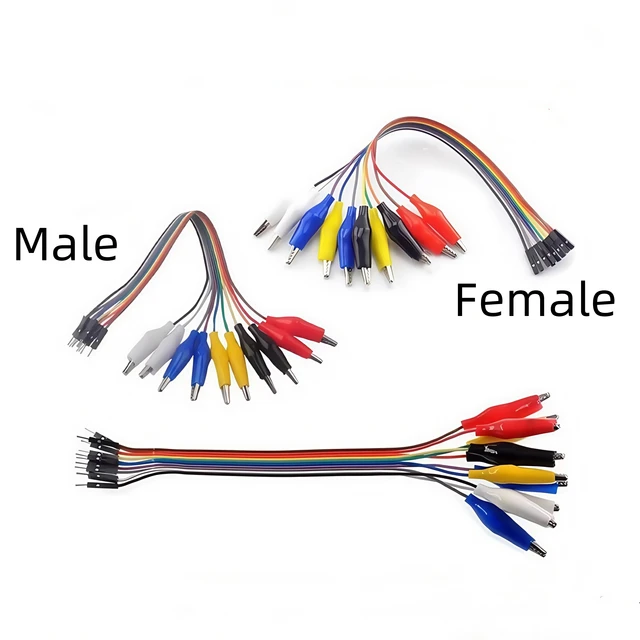 Color DuPont wire with alligator clip, DuPont male and female head to alligator clip wire, test clip wire connection wire 1