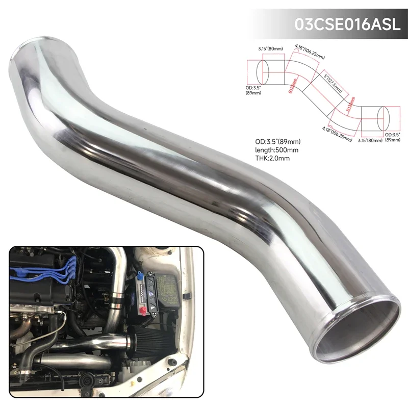 AC Performance Tubo Intercooler A Gomito 45° In Alluminio 102mm, Spazzolato, Per Turbo E Raffreddamento - 3