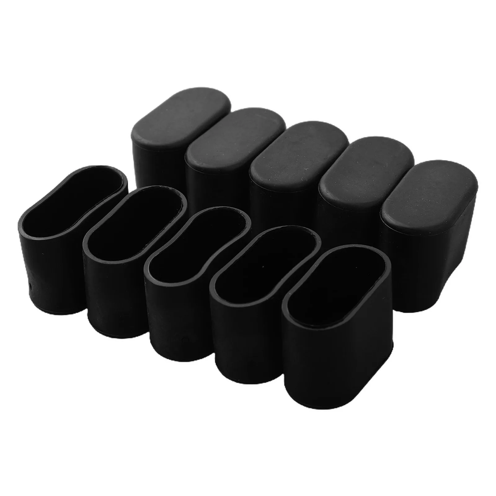 

High Quality Practical Durable Chair Leg Cap Oval Covers Table Feet 10Pcs Garden Home Supplies Office PVC Patio Rubber