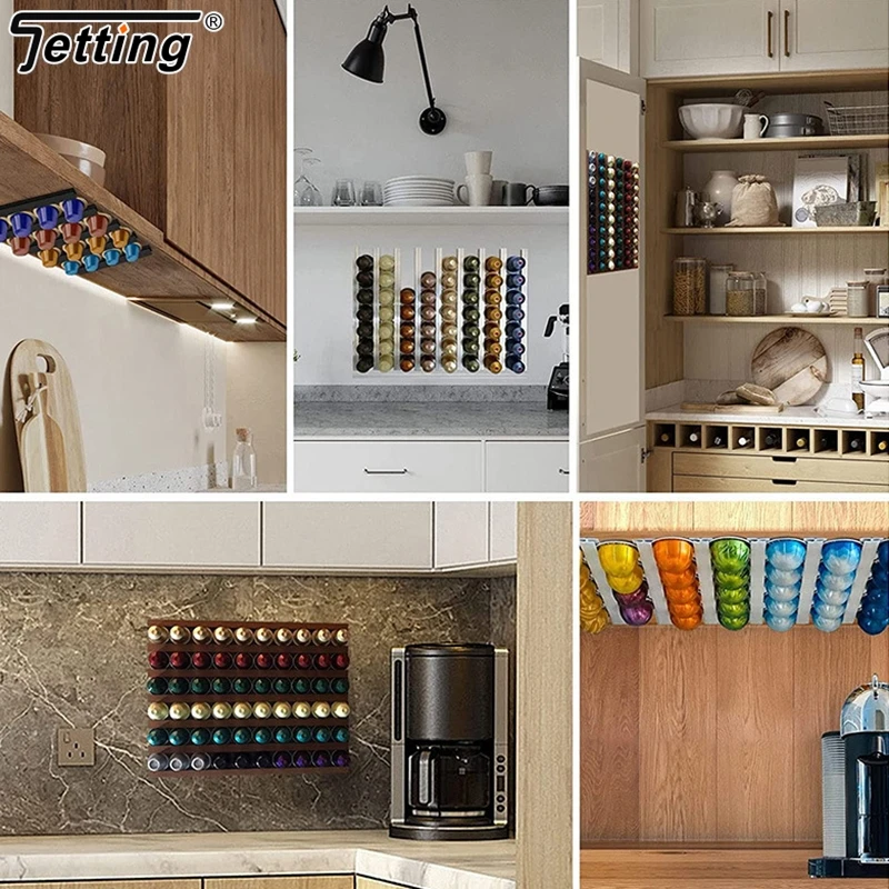 Space-Saving Coffee Pod Capsule Holder Set – 6 Pack Counter Storage Strips