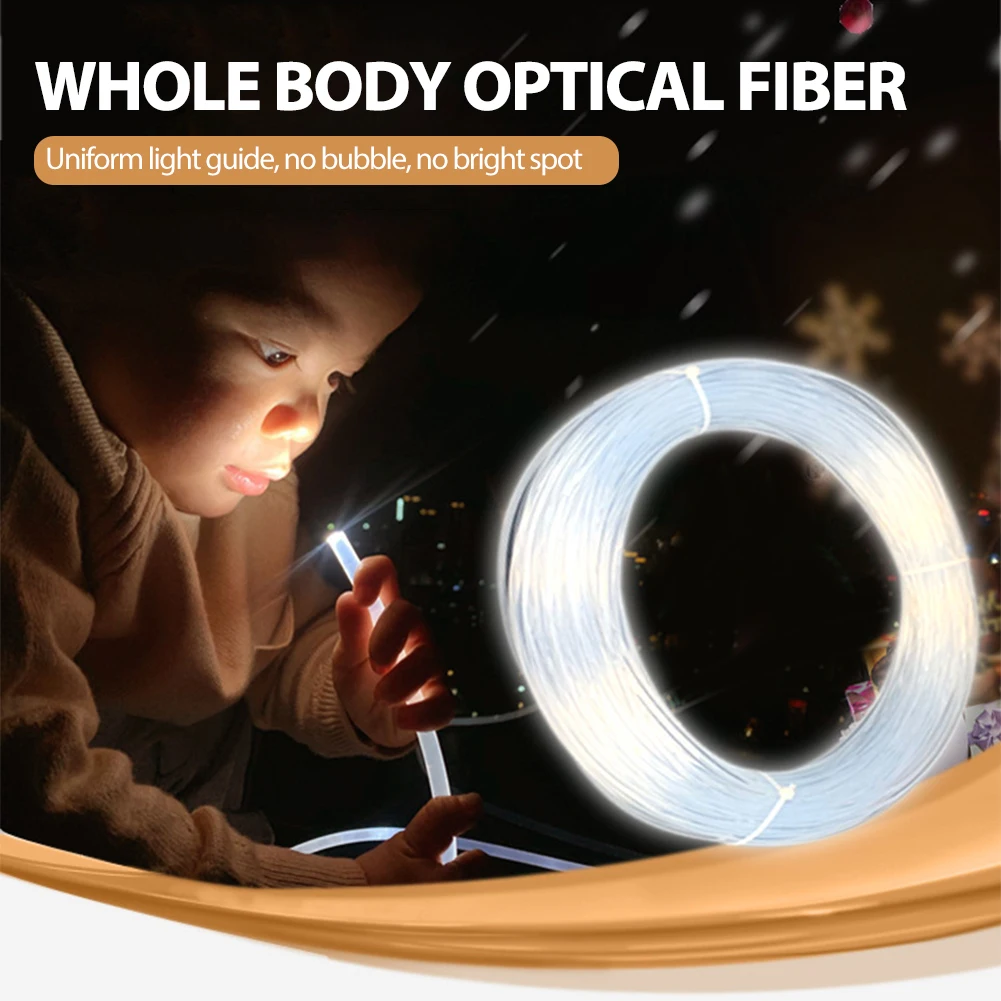 Long 1M PMMA Side Glow Optic Fiber Cable 1.5mm/2mm/3mm Diameter for Car LED Lights Bright fiber optic cable light