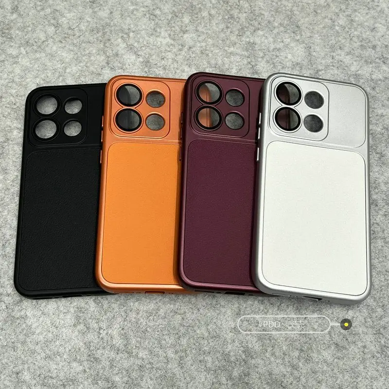 Premium Retro PU Leather Phone Case with Camera Lens Protection Cover