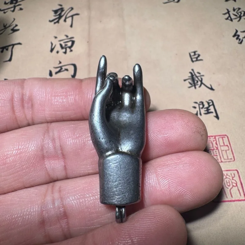 Tibetan Style Carving Antique Iron Pendant Hanging Ornament Bracelet Buddha Hand Decoration 3