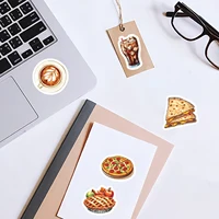 46pcs Burger, Pizza, Coffee American Food Theme Stickers Decorated Notebook Water Bottle Diary Classic Toy Scrapbook DIY Decal 4