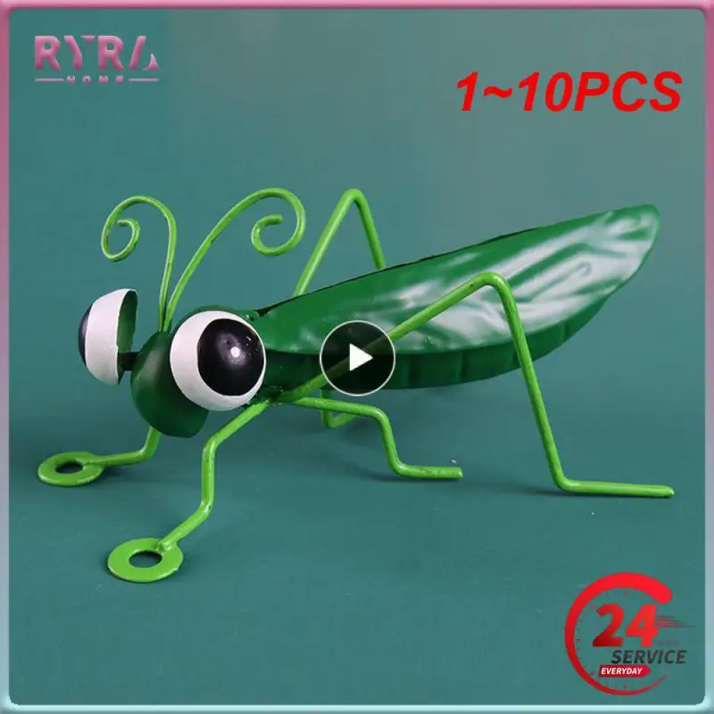 

1~10PCS Colorful Cute Garden Art Metal Sculpture Locust Grasshopper Ornament Outdoor Wall Art Garden Statues
