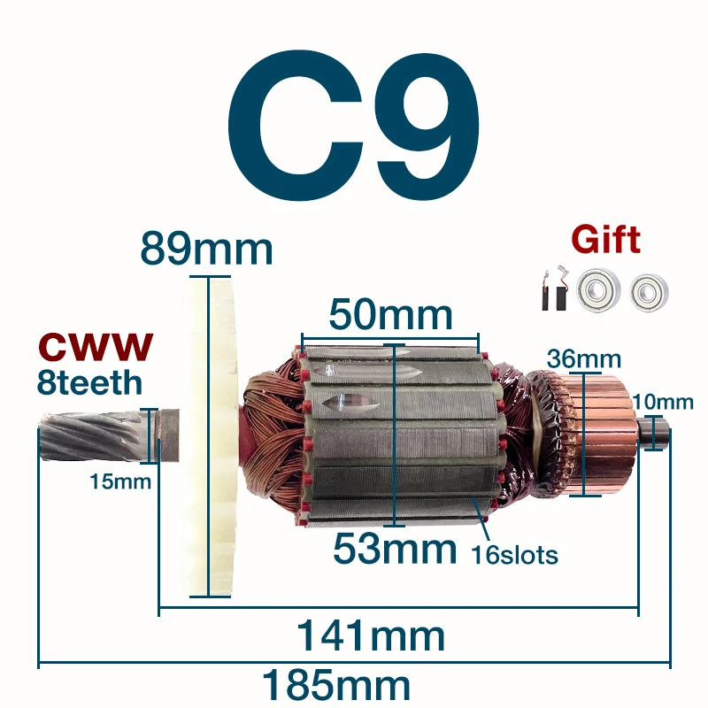 Rotor De Armadura De Rebarbadora Angular Para 9553nb 9553hb | MercadoLivre