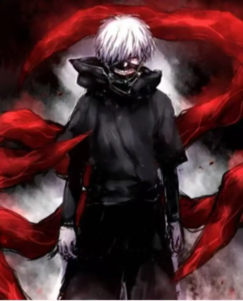 Tokyo Ghoul Kaneki Ken Hoodie Ghoul Mask Wig Cosplay Costume