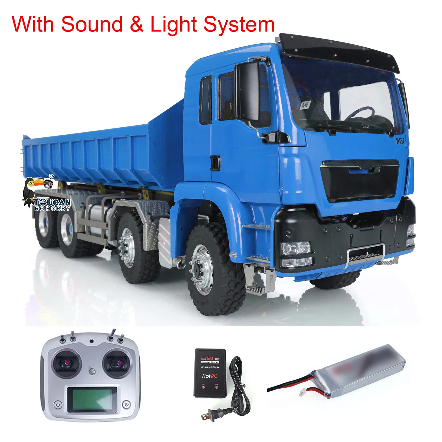 Toys 1/14 8x8 Metal LESU Hydraulic RC Roll On/Off Dump Truck TOUCAN Ready to Run RTR Painted Finished Full Dumper Cars Vehicle 2