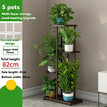 Plant Stand Indoor Outdoor Metal 4 Tier 5 Potted Multiple Flower Pot Holder ShelfPlanter Display Shelving Unit for Patio Garden 5
