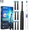 Rotary Rechargeable Electric Toothbrush 5 Mode Rotating Sonic Toothbrushes For Adult Teeth Cleaner Whitener 4/8 Soft Brush Heads