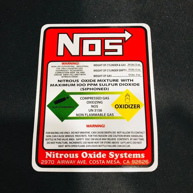 Car Stickers NOS Car Stickers Reflective Nitrogen Acceleration Decorative Stickers Body Rear Window Car Electric Vehicle