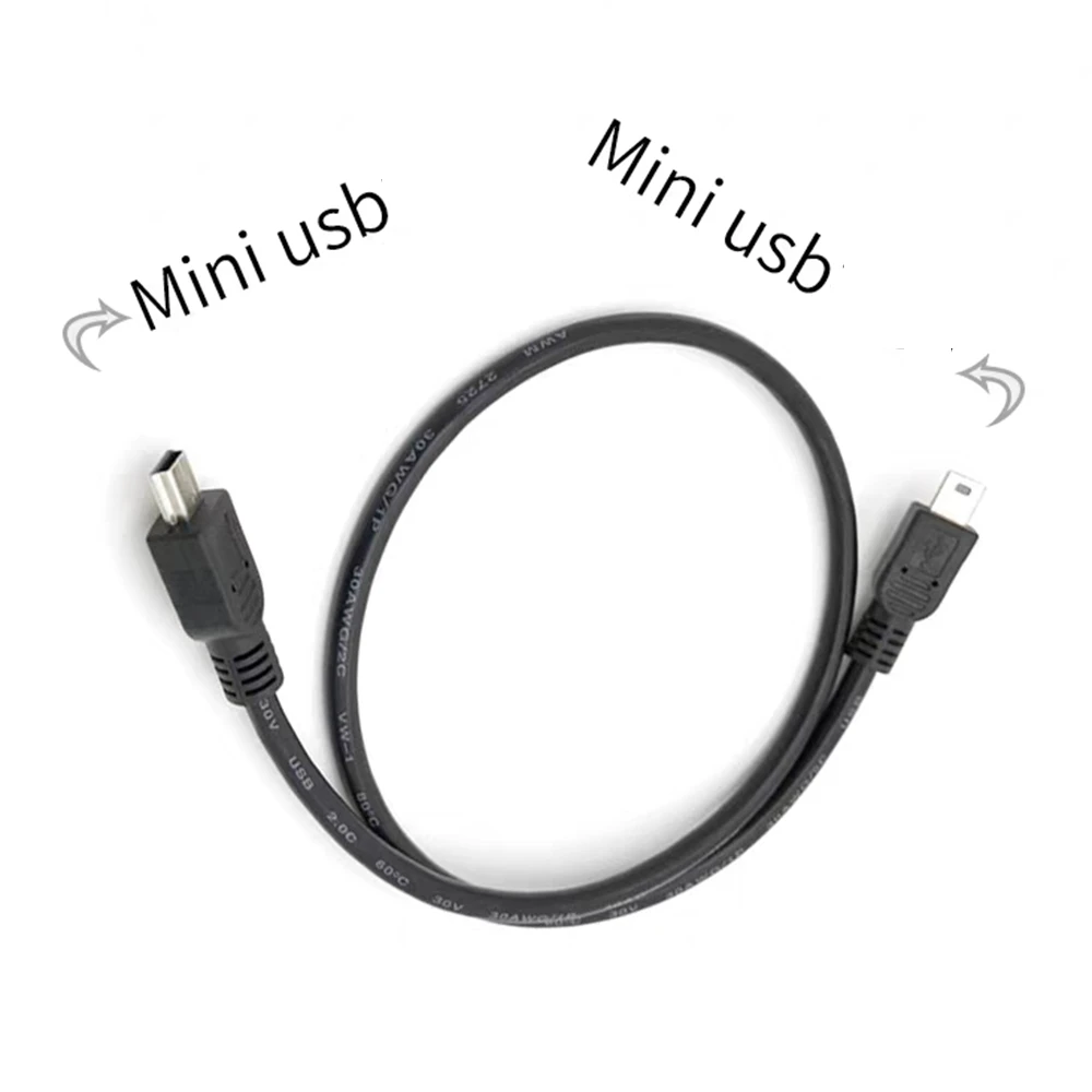 

MINI USB data cable T-port elbow V3 dual T-port 5Pin connection for car MP3 dual head electronic connection cable