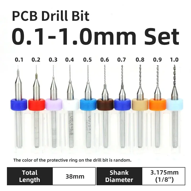 10pcs PCB Drill Bit Set Carbide Micro Drills For Printed Circuit Board 1/8" Fixed Shank Mini CNC Tungsten Steel Bits 0.1-3.175mm image 4