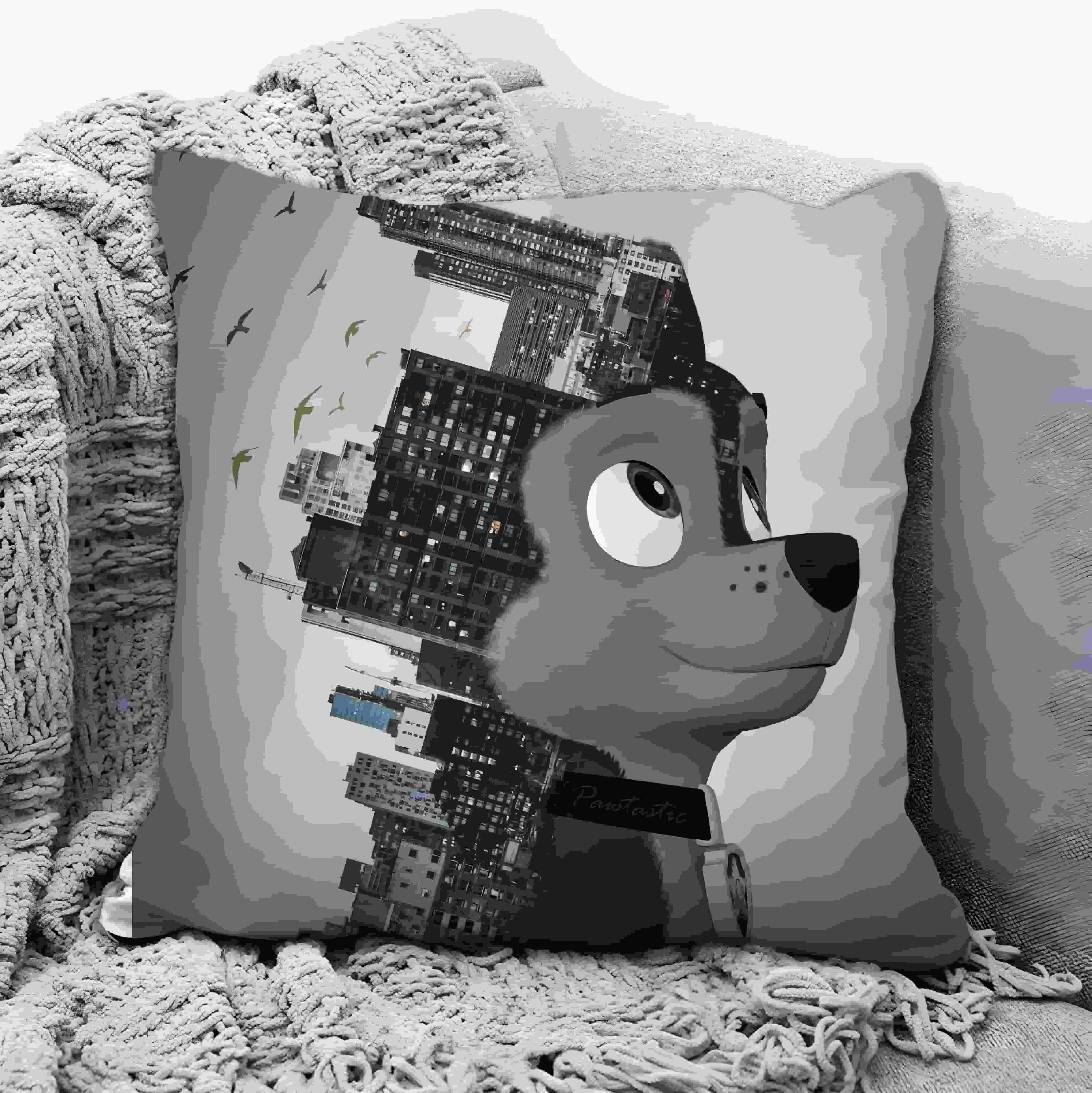 Cartoon Square Pillow Awaii Anime Soft Waist Sofa Cushion Printing Throw Pillow Throw Bedroom Pillows Cute dog