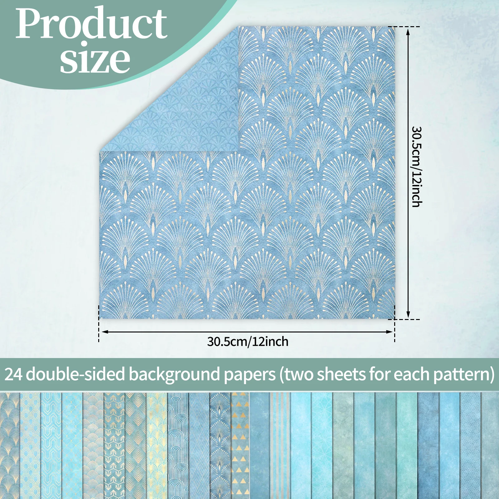 24 Sheets Double Sided Scrapbook Paper 12x12 Inch Decorative Craft Paper Decorative Scrapbooking Papers for Handbook Card Making - 2
