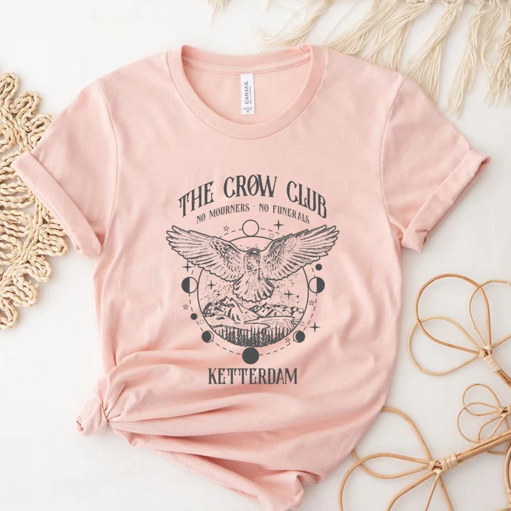 Six of Crows T Shirt No Mourners Merch Ketterdam Crow Club Shirts Gothic Tee Unisex Short Sleeves Tops Aesthetic Clothes 6