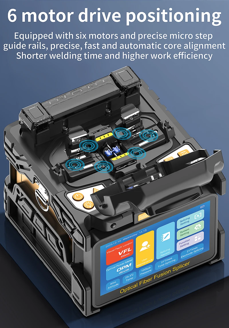 S-80/A-80F/A-10 Fiber Optic Fusion Splicer 6 Motors SM/MM Optical Fiber Core Hea