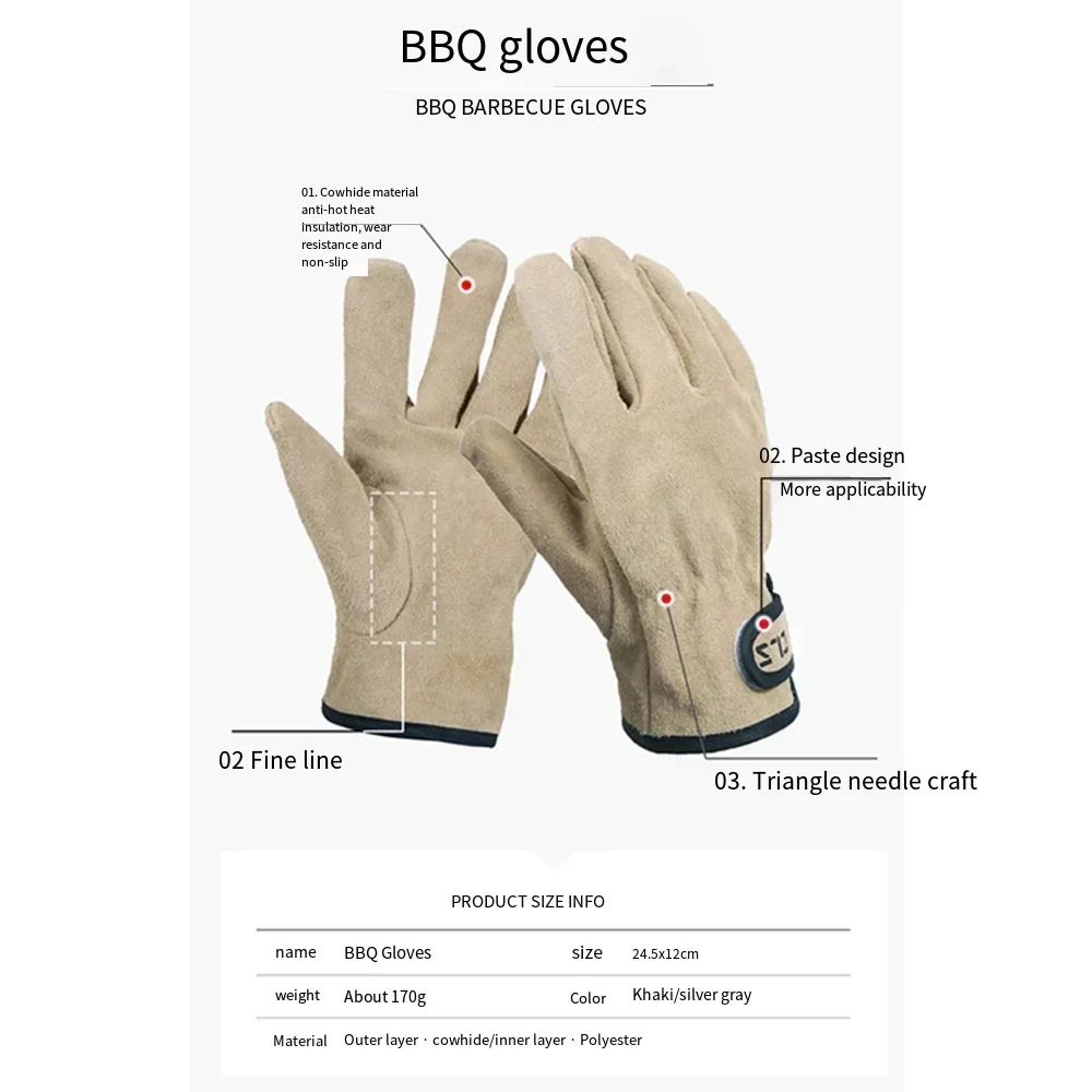 Protective Work Gloves, Used for Cooking, Grilling, Baking, Wood Cutting, and Hunting