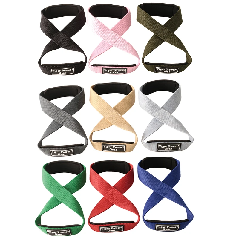 Padded Figure 8 Weight Lifting Wrist Straps Deadlift Powerlifting Belts Hand Support Strong Weightlifting Non-slip Wrist Wraps 2